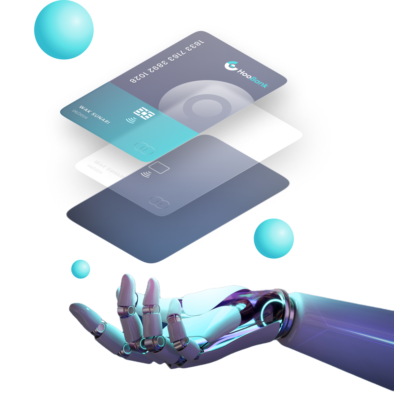robot holding credit card